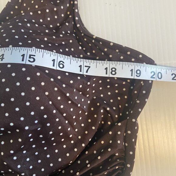 MIRACLESUIT Brown Polka Dot PIN POINT OCEANUS ONE PIECE SWIMSUIT PLUS‎ SIZE 22 W - Picture 9 of 12